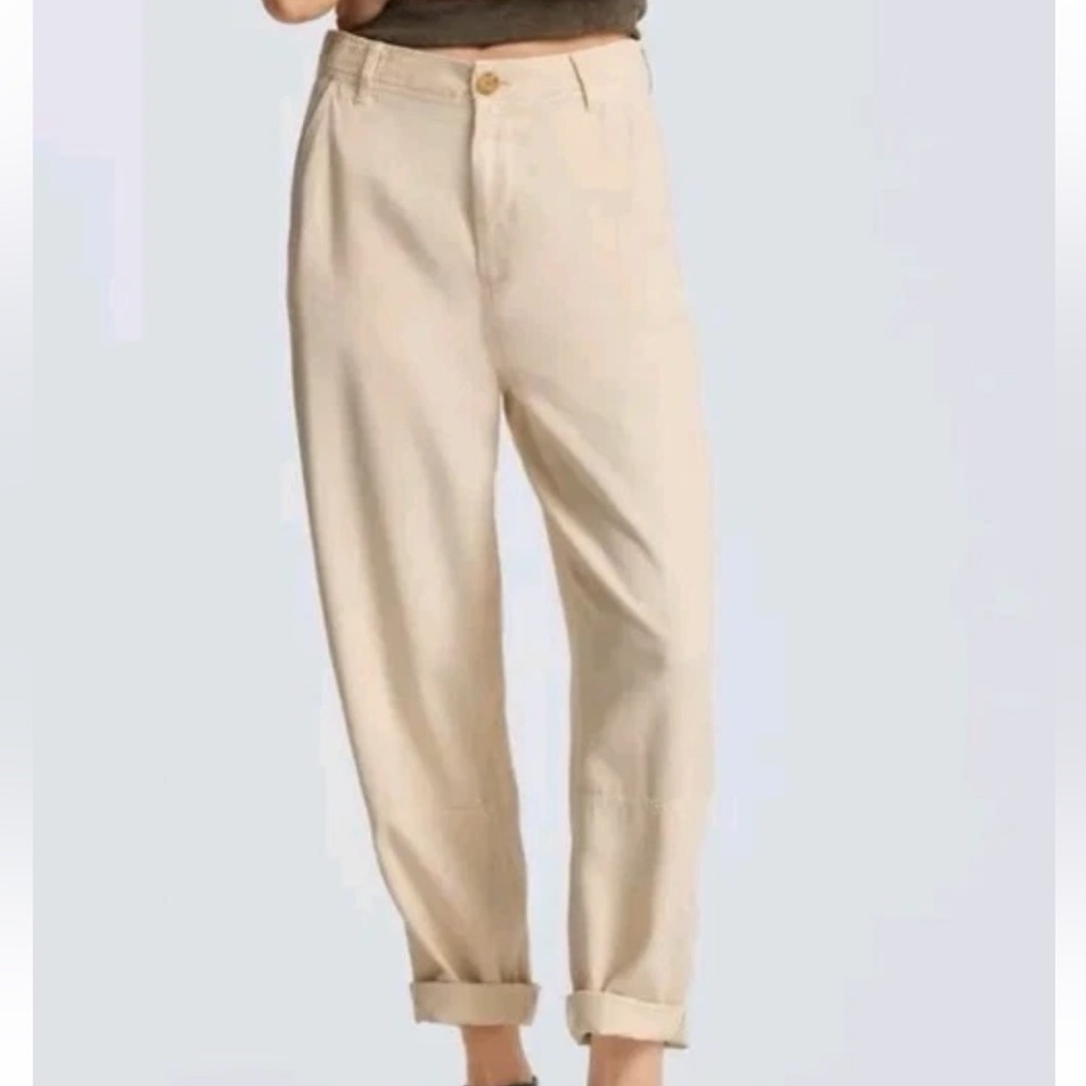 Everlane The Tencel Relaxed Chino Butter Yellow High Waisted Pants